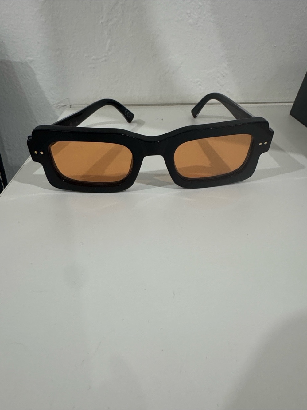 Marni Black Frame Sunglasses with Amber Lenses